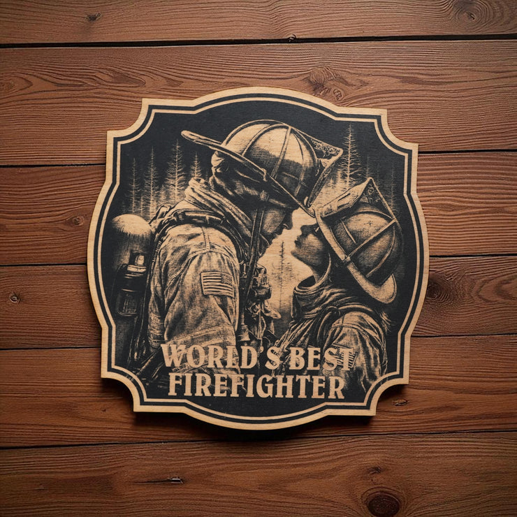 Sign - Black - Worlds best Firefighter