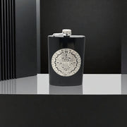 8oz BLACK Mayan Calendar Flask