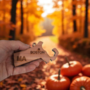 Ornament - CUSTOM - Massachusetts State with Cities