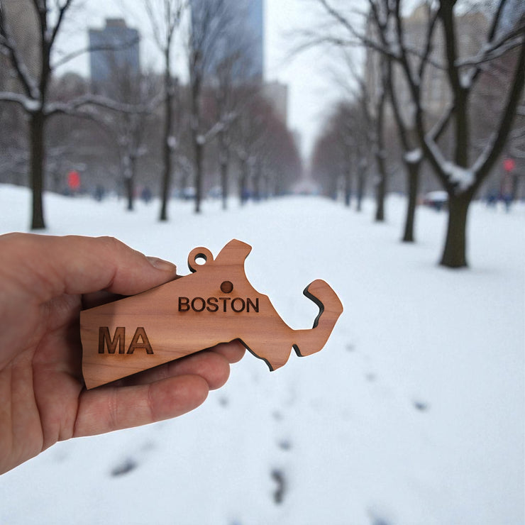 Ornament - CUSTOM - Massachusetts State with Cities