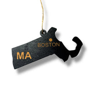 Ornament - CUSTOM - Massachusetts State with Cities
