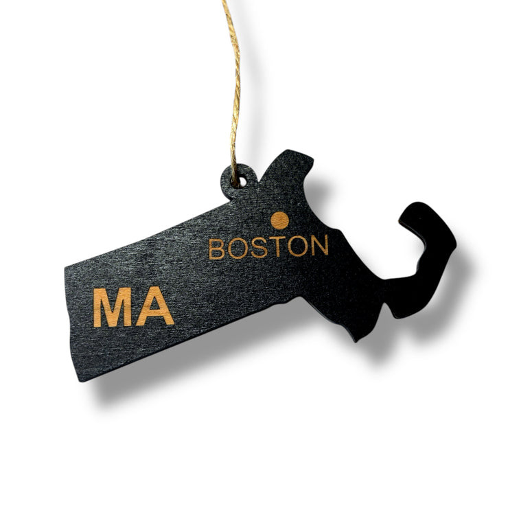 Ornament - CUSTOM - Massachusetts State with Cities