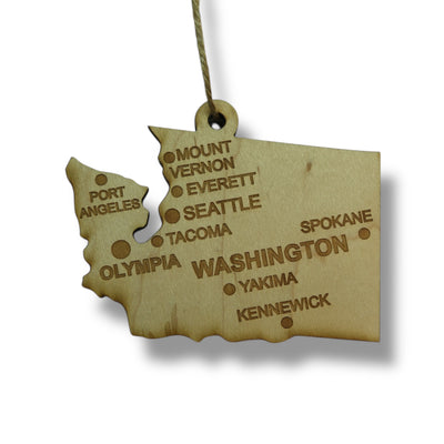 Ornament - CUSTOM - Washington State with Cities