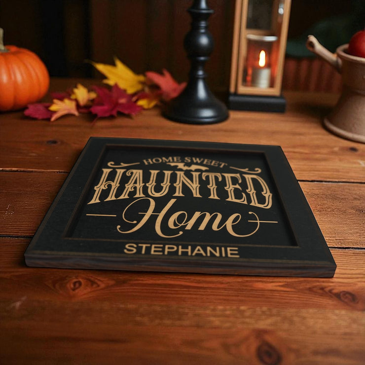 Framed Art - PERSONALIZED - CUSTOM - Home Sweet Haunted Home - Halloween