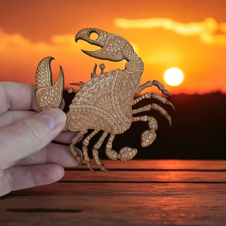 Ornament - Crab - Raw Wood
