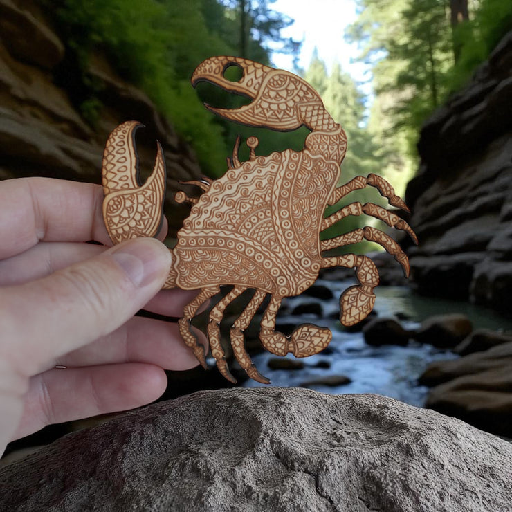 Ornament - Crab - Raw Wood