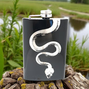 8oz Snake Black Flask