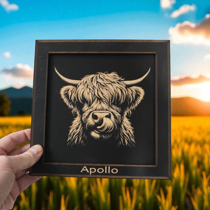 Framed Art - PERSONALIZED - CUSTOM - Highland Cow