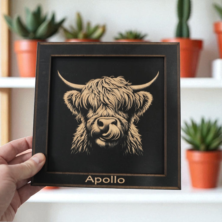Framed Art - PERSONALIZED - CUSTOM - Highland Cow