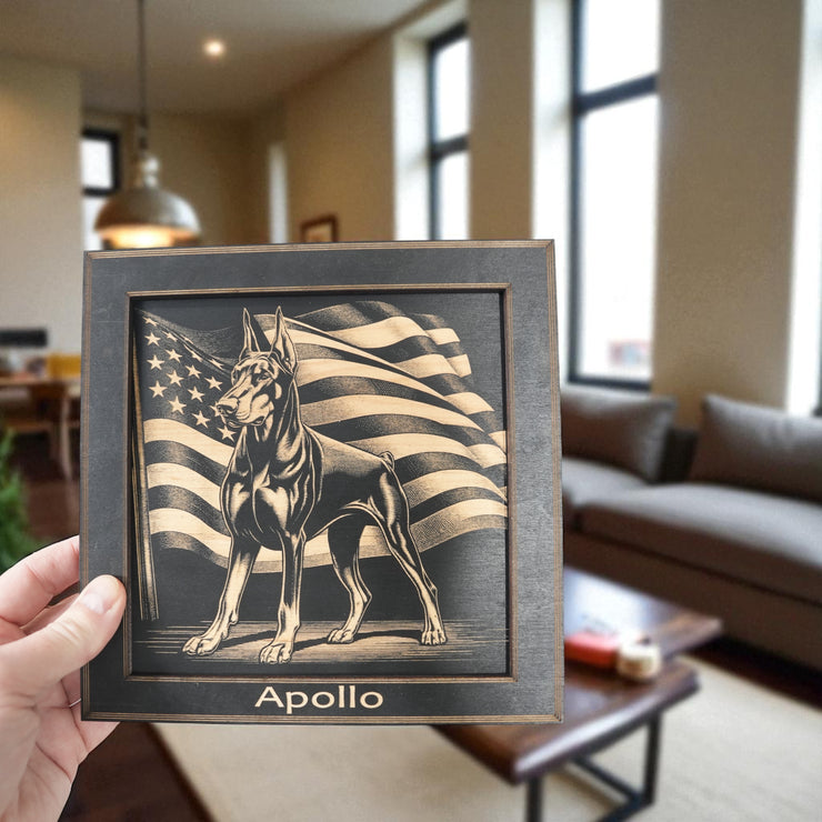 Framed Art - PERSONALIZED - CUSTOM - Doberman - Dog