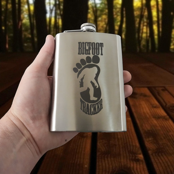 8oz Bigfoot Tracker Stainless Steel Flask