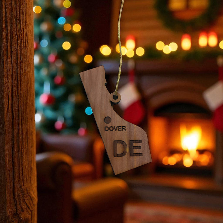Ornament - CUSTOM - Delaware State with Cities