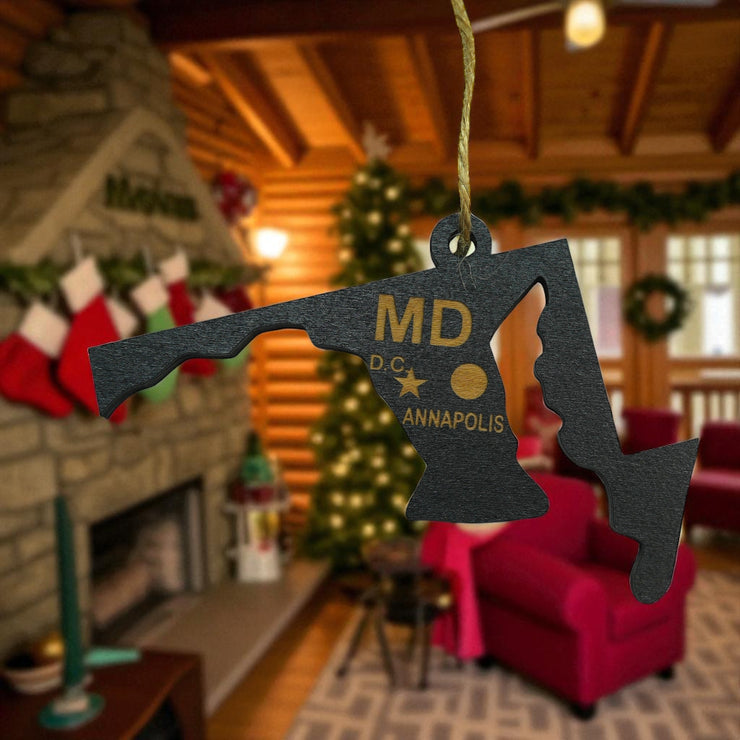 Ornament - CUSTOM - Maryland State State with Cities