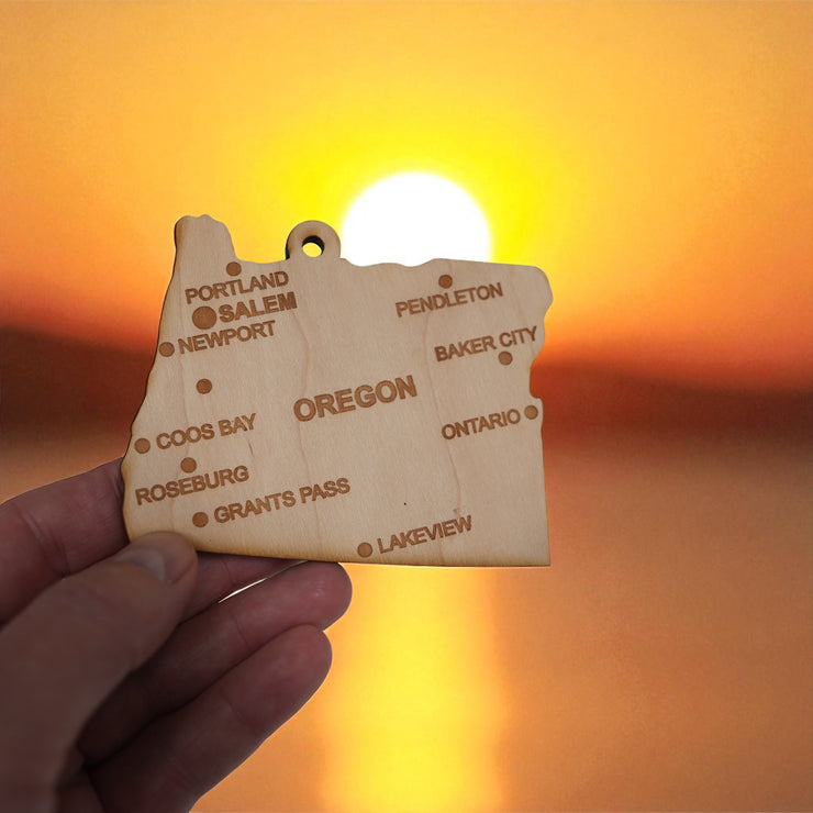 Ornament - CUSTOM - Oregon State with Cities