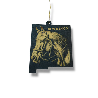 Ornament - Black - New Mexicao with Horse