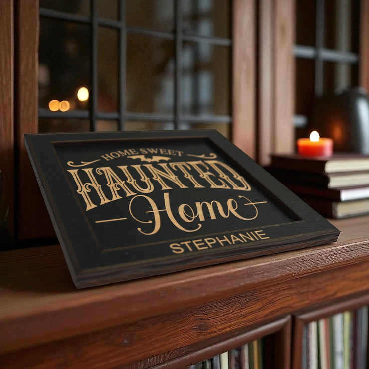 Framed Art - PERSONALIZED - CUSTOM - Home Sweet Haunted Home - Halloween