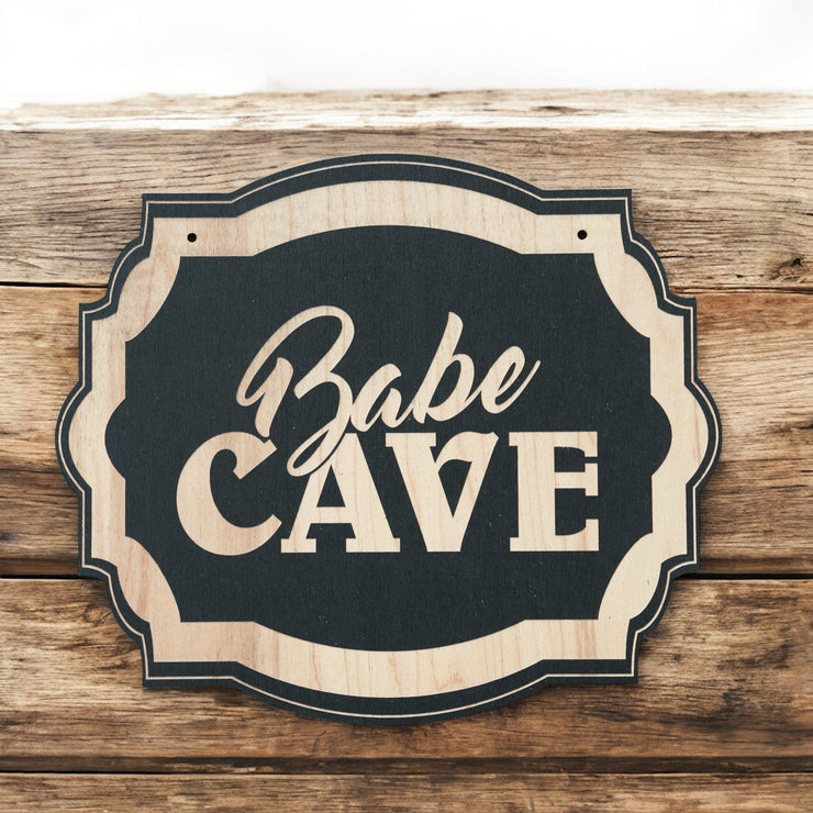 Babe Cave - Black Door Sign