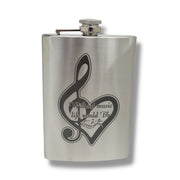 8oz Without Music Life would be Flat Stainless Steel Flask