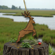 Reindeer Merry Christmas - Cedar Ornament