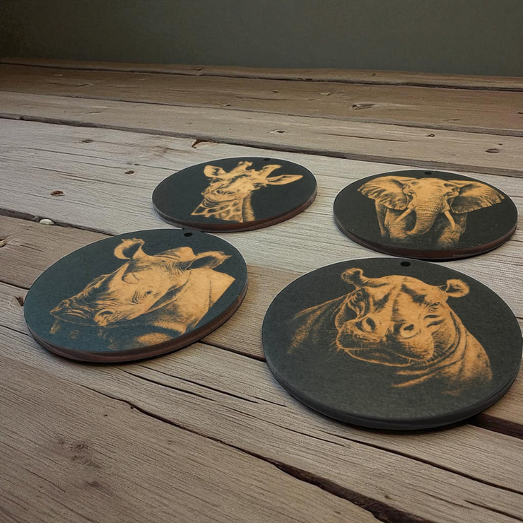 Ornament - Black - Safari SET of 4