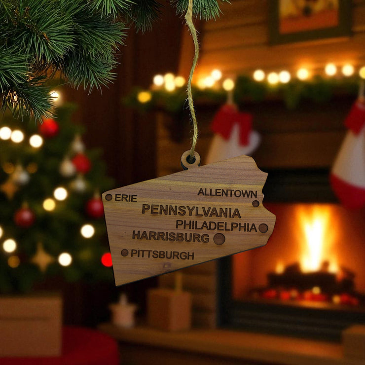 Ornament - CUSTOM - Pennsylvania State with Cities