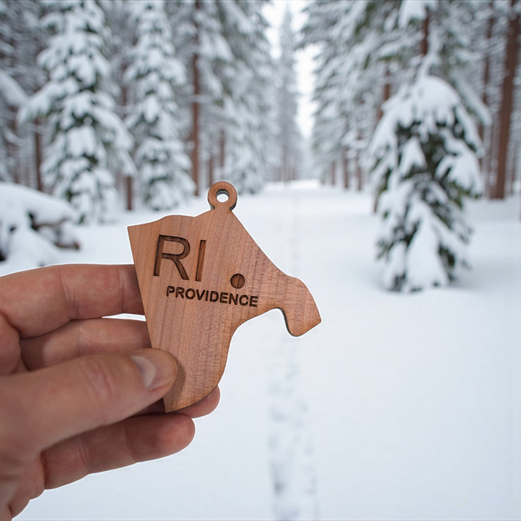 Ornament - CUSTOM - Rhode Island State with Cities