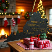 Ornament - CUSTOM - Virginia State with Cities