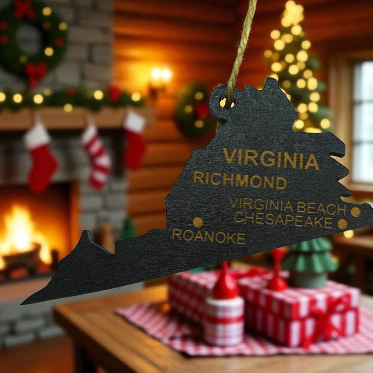 Ornament - CUSTOM - Virginia State with Cities