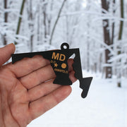Ornament - CUSTOM - Maryland State State with Cities
