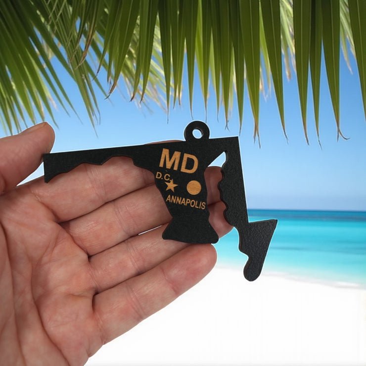 Ornament - CUSTOM - Maryland State State with Cities