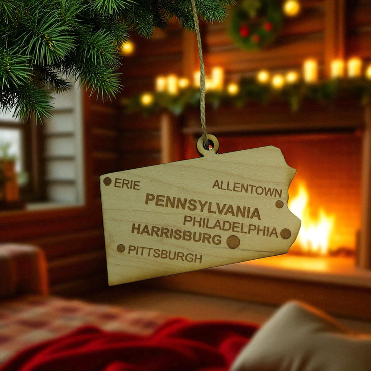 Ornament - CUSTOM - Pennsylvania State with Cities