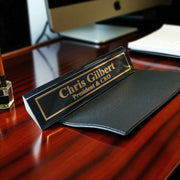 Desk Wedge Name Plate - Personalized Titles and Styles - 11 Inches