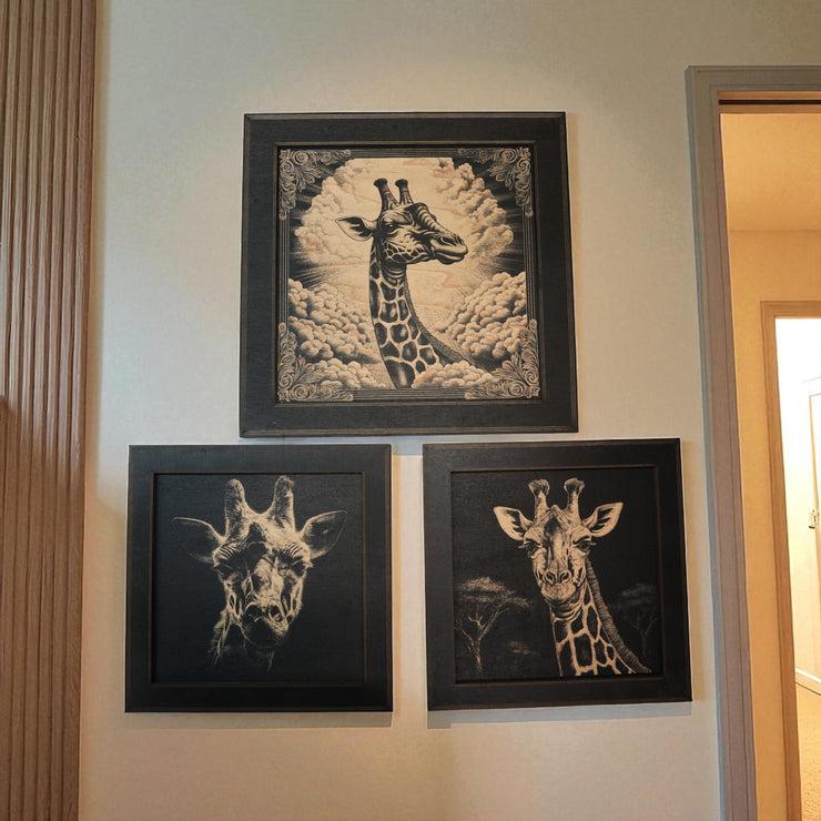 Framed Art - CUSTOM - Giraffe SET of 3 Pictures