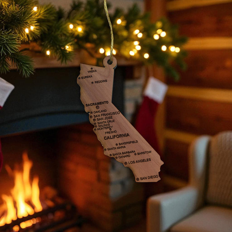 Ornament - CUSTOM - California State with Cities