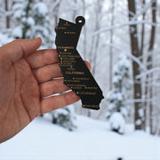Ornament - CUSTOM - California State with Cities