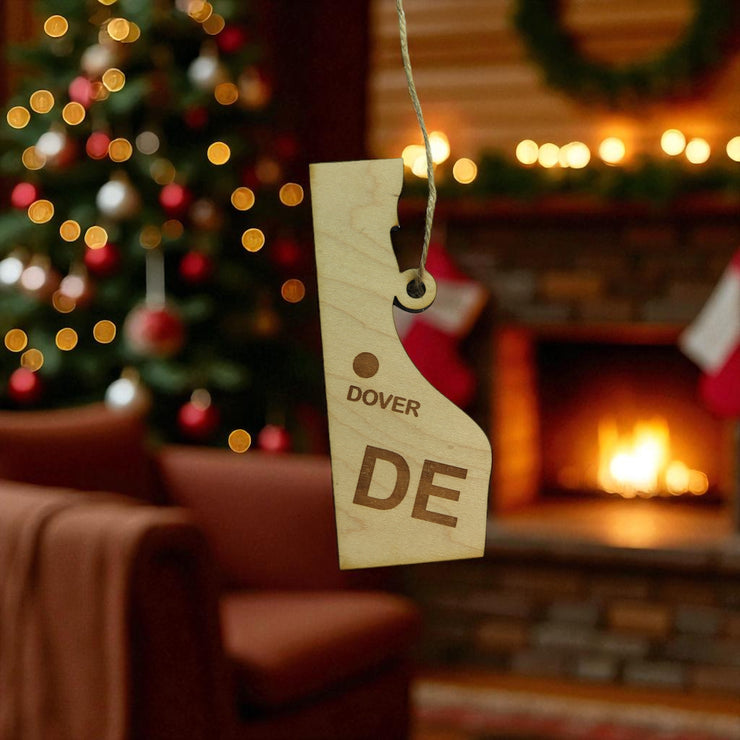 Ornament - CUSTOM - Delaware State with Cities