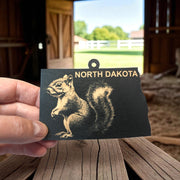 Ornament - Black - North Dakota with Squirrel