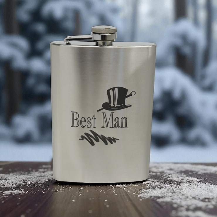 Wedding Party Gifts BEST MAN GROOMSMAN (Flasks and Lighters)