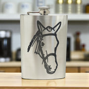 8oz Horse Stainless Steel Hip Flask