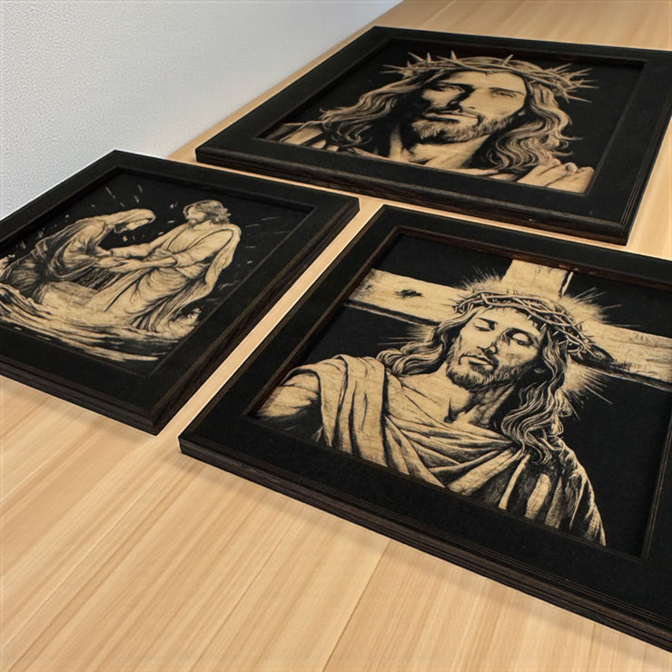 Framed Art - CUSTOM - Jesus SET of 3 Pictures