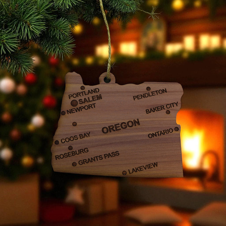 Ornament - CUSTOM - Oregon State with Cities