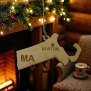 Ornament - CUSTOM - Massachusetts State with Cities