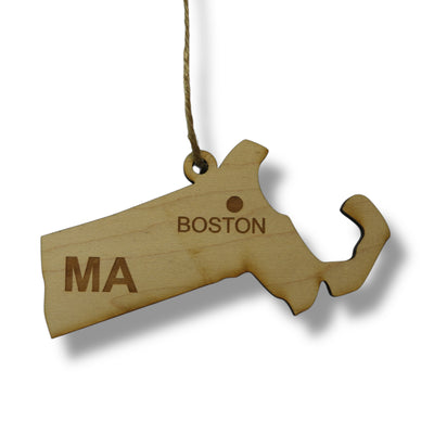 Ornament - CUSTOM - Massachusetts State with Cities