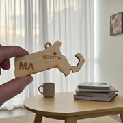 Ornament - CUSTOM - Massachusetts State with Cities