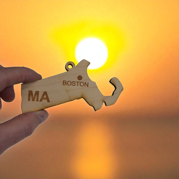 Ornament - CUSTOM - Massachusetts State with Cities