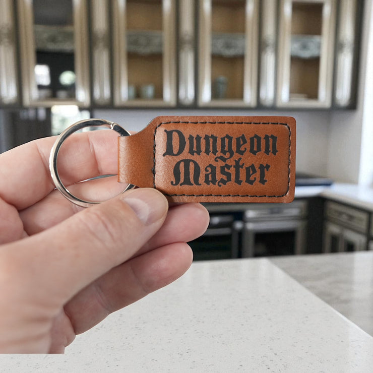 Keychain - Rectangle - Dungeon Master - Leather