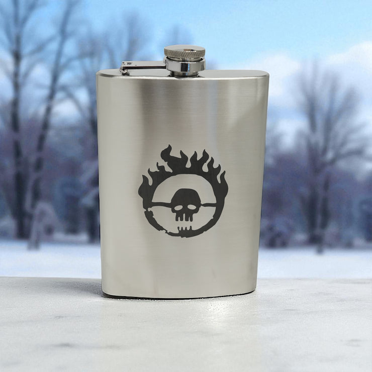 8oz Skull Branding Stainless Steel Flask