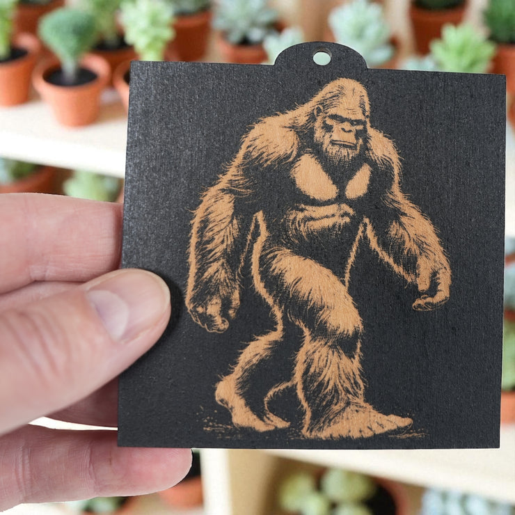 Ornament - BLACK - Bigfoot Sasquatch SET of 4 Ornaments