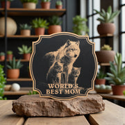 Sign - Black - Worlds best mom with wolves