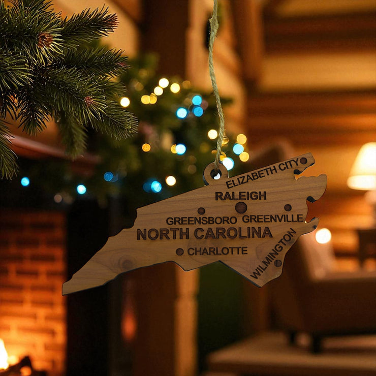 Ornament - CUSTOM - North Carolina State with Cities